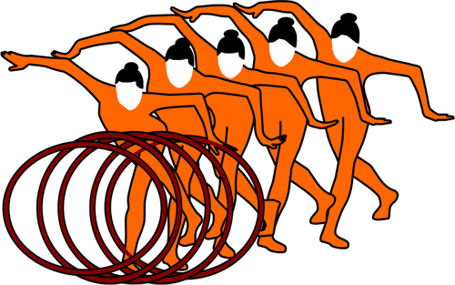 Vector Illustrasjon av rytmisk gymnastikk tegn,