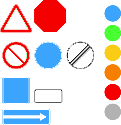 Conjunto de sinais de estrada