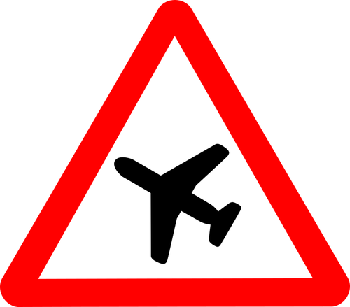 道路标志牌上写飞机