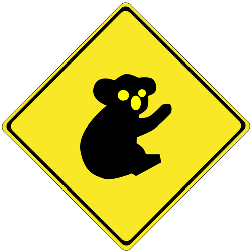 Koalas unterwegs Vektor Straßenschild