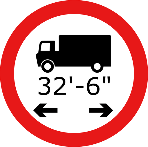 Símbolo de longitud de camión