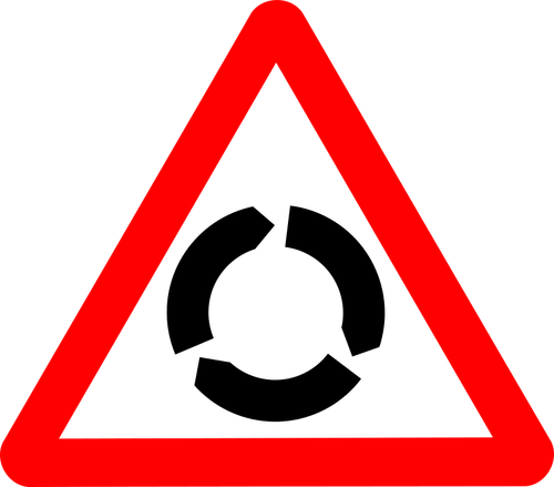 Roundabout road sign