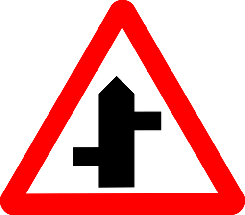 Staggered road sign