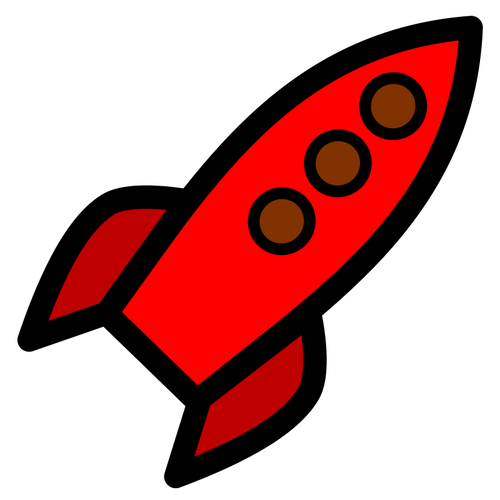 Röd raket ritning bild