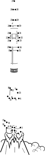 Lançador de foguetes ISS conectar o desenho vetorial de pontos