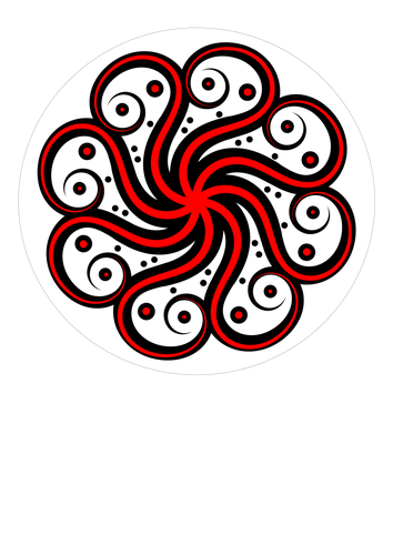 黑色和红色抽象章鱼