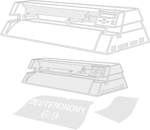 Vektor ilustrasi plotter mesin