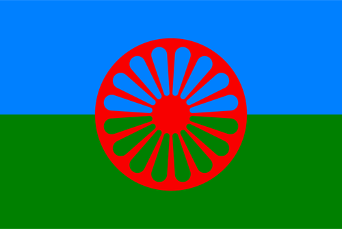 Le drapeau de Romani vector clipart