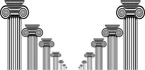 Gráficos de vetor de corredor de colunas romanas