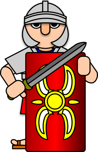 جندي روماني خلف الدرع