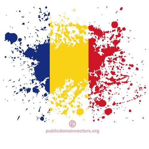 Bandera de Rumania en la pintura salpique