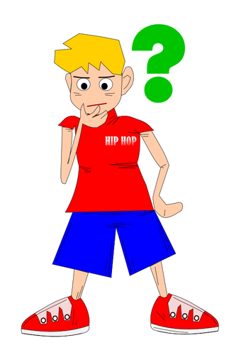 Векторное изображение хип-хоп мальчика в дилемма