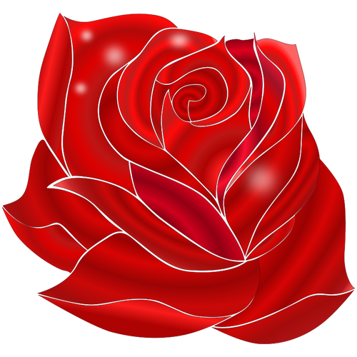 बहुत अमीर लाल गुलाब का चित्रण