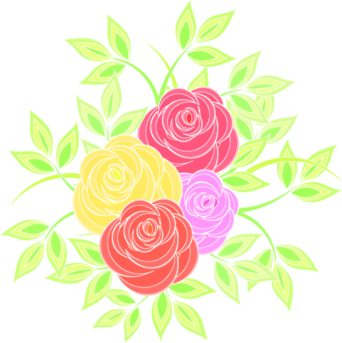 الورود الملونة باقة