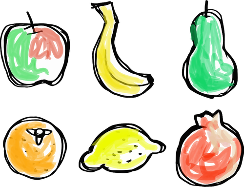 Früchte-Vektor-Skizze