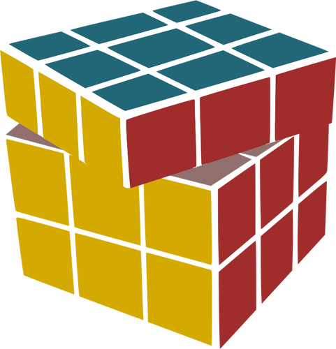 Grafica vettoriale di vendetta di Rubik con un lato inclinato