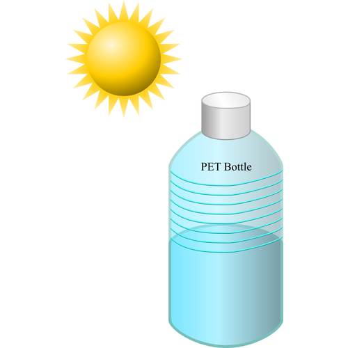 Garrafa PET a ilustração vetorial de sol