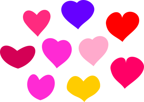Vector illustraties van bundel van harten