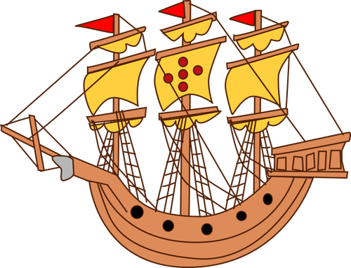Imagem de banda desenhada de navio à vela