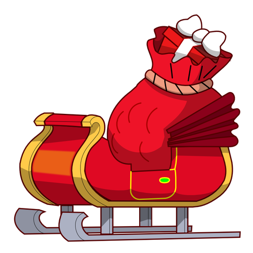Slitta di Babbo Natale con disegno vettoriale di regali