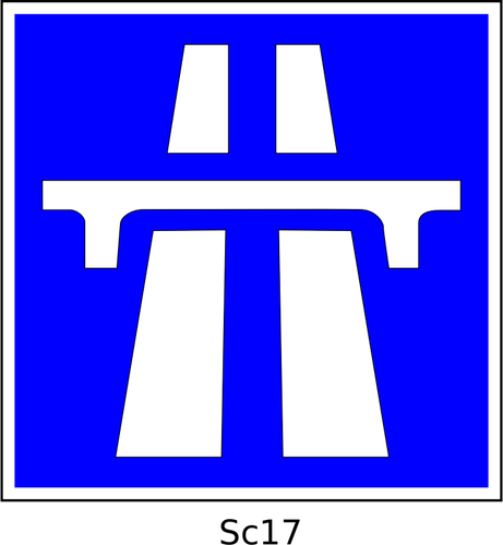 Vector drawing of start of highway section roadsign