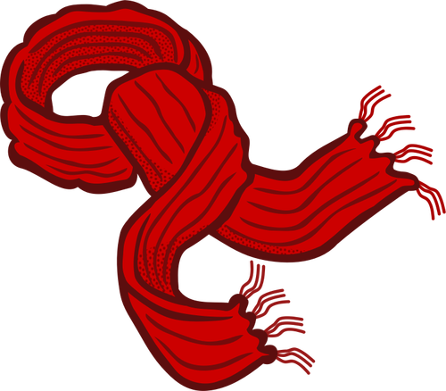 Rode sjaal lijn vector illustratie