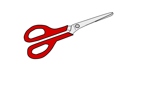 رسم متجه من مقص مقبض أحمر