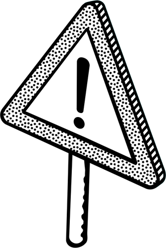 警告交通标志带有斑点的轮廓形象