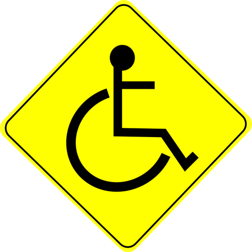 Segno di avvertenza della sedia a rotelle