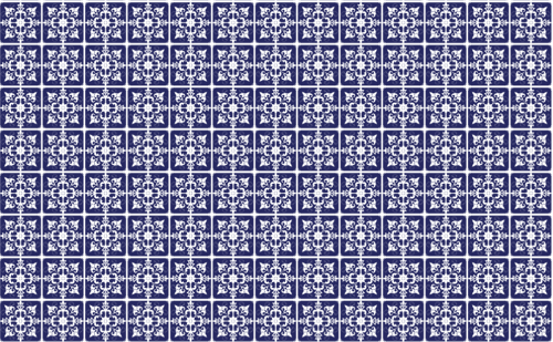 Naadloze blauwe inkt patroon