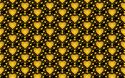 Naadloze gouden hart vector patroon