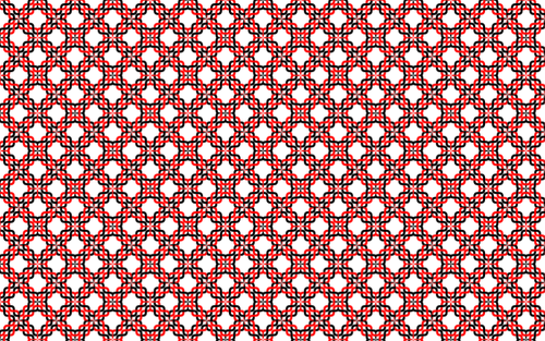 Röd sammanflätade mönster