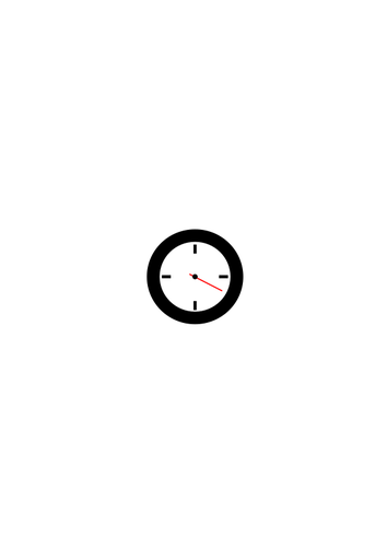 Orologio con illustrazione vettoriale mano rossa