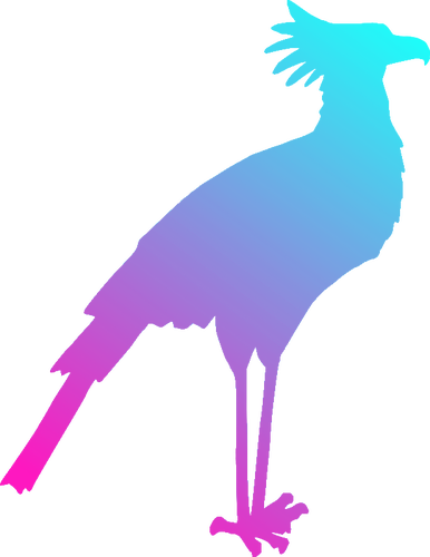 Afbeelding van gekleurde secretaris vogels silhouet