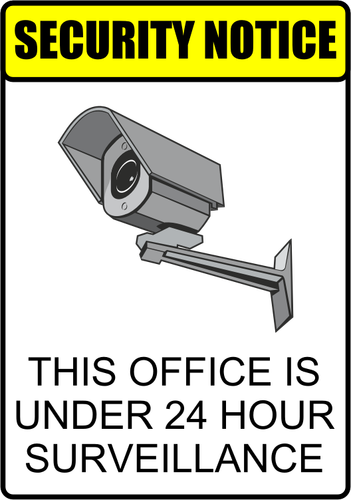 24hr surveillance security toezicht veiligheid waarschuwing etiket vectorillustratie