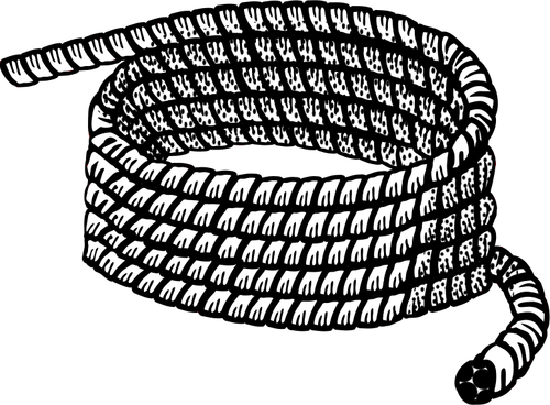 काले और सफेद lineart वेक्टर रस्सी का चित्रण