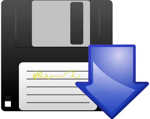 Floppy disk download vektor ikon
