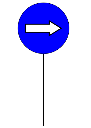 Blauwe verkeer symbool