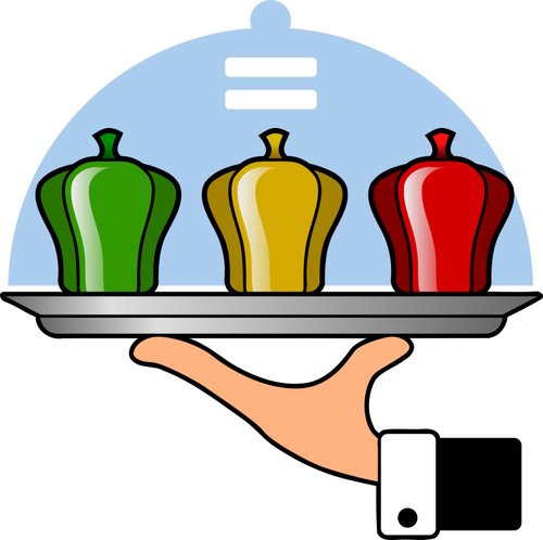 Vectorul ilustrare a ideii de logo-ul "Ne servesc toată lumea"