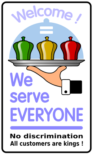 "Vom servi toată lumea" Afişul vectoriale