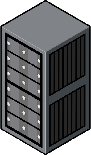 Grafica vettoriale armadio server isometrica
