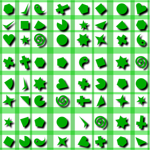 हरे रंग में आकार पैटर्न