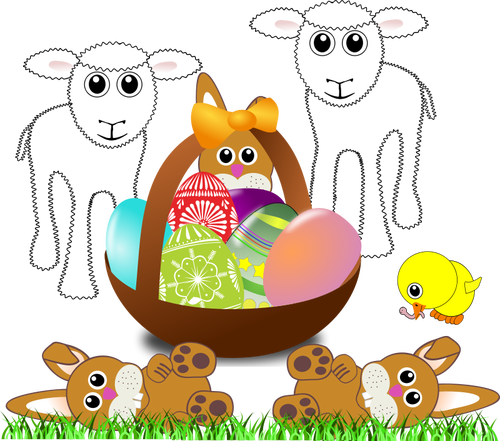 Image clipart vectoriel des symboles de Pâques