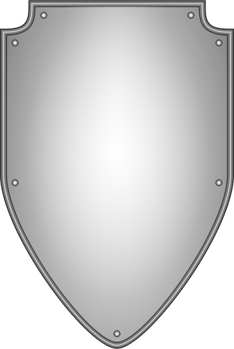 Desenho de escudo de prata em branco vetorial
