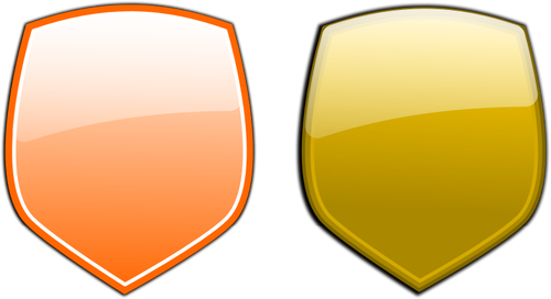Yellow and orange shields vector clip art