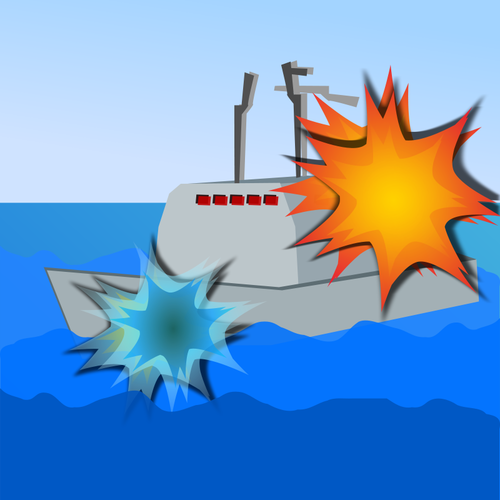 Корабль море битвы векторное изображение