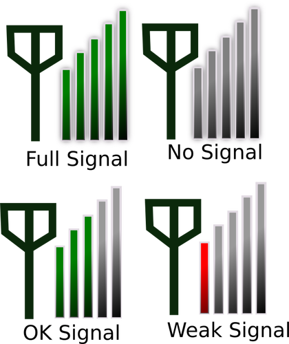 Obrázek vektorové ikony síly signálu