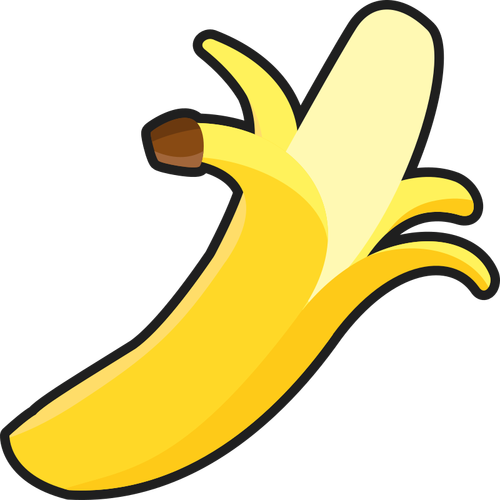 皮をむいたバナナを単純なベクトル描画