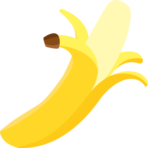 Immagine di vettore di banana sbucciata inclinato