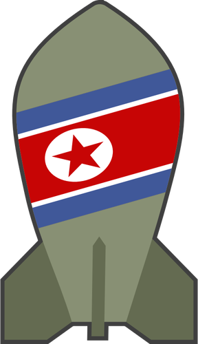 Vektorgrafik med hypotetiska nordkoreanska atombomb